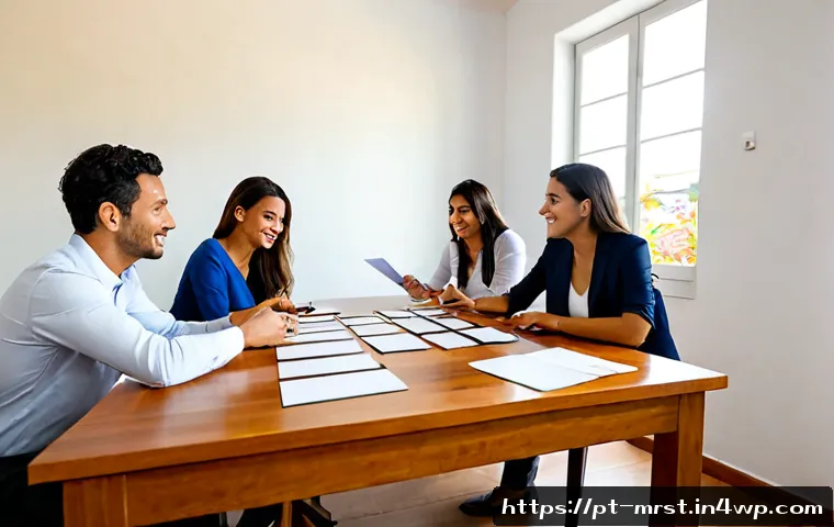 Home 17 인터뷰 콘텐츠 제작을 위한 전략 - Photorealistic editorial planning scene in a bright Brazilian home office, a diverse Portuguese-spea...