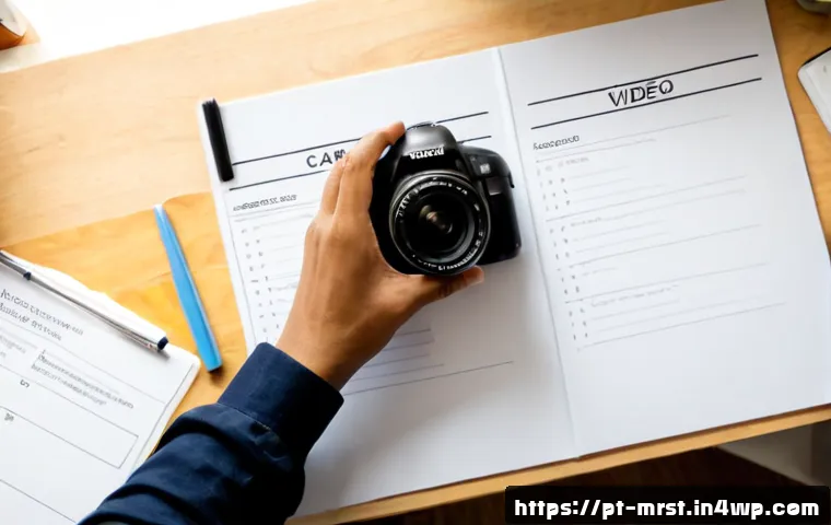 하우투 콘텐츠 제작을 위한 전략 - Photorealistic overhead view of a Portuguese-speaking content creator planning a how-to video series...